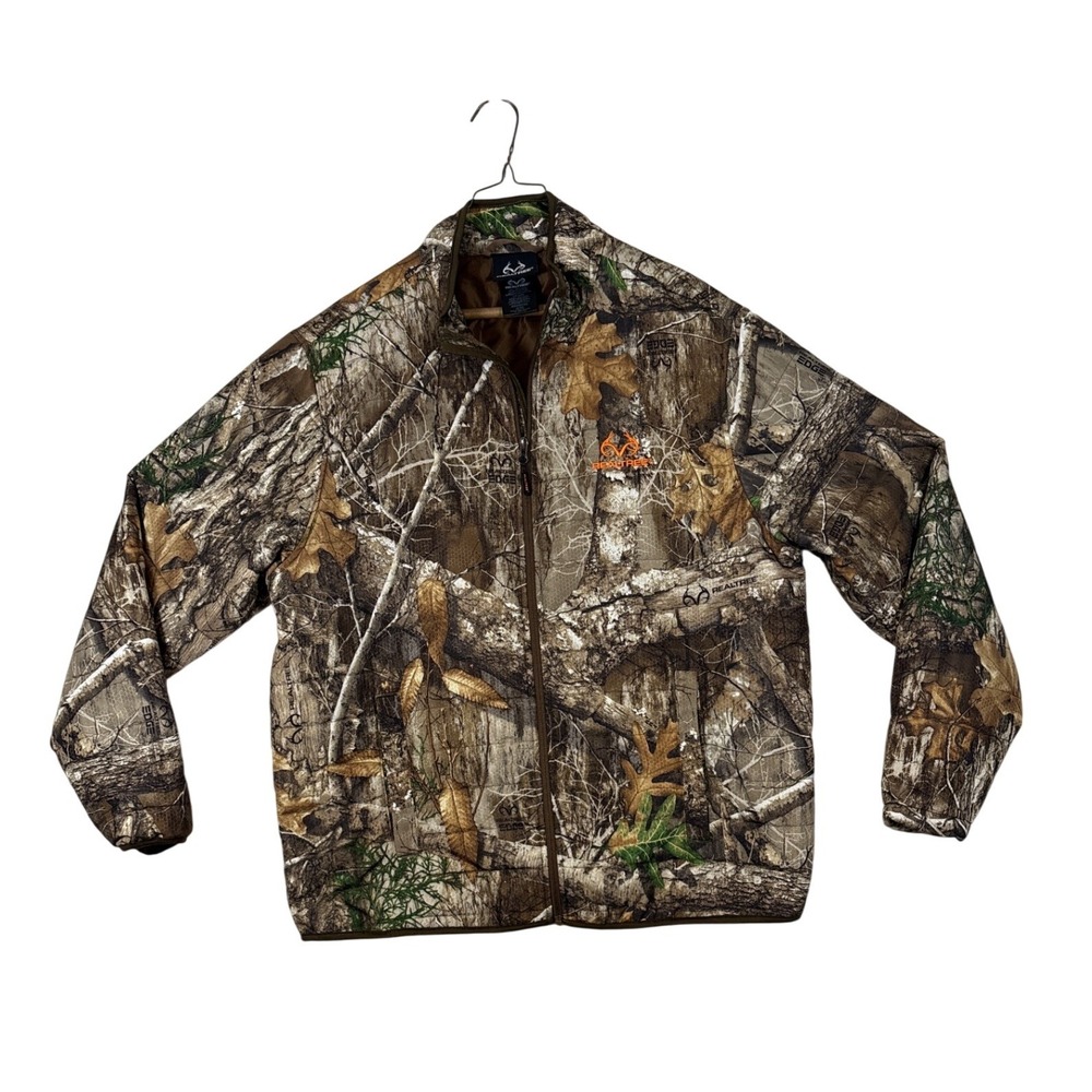 Realtree Edge Camo Full Zip Jacket Mens Large PJ1027 Dark Earth Camouflage Coat